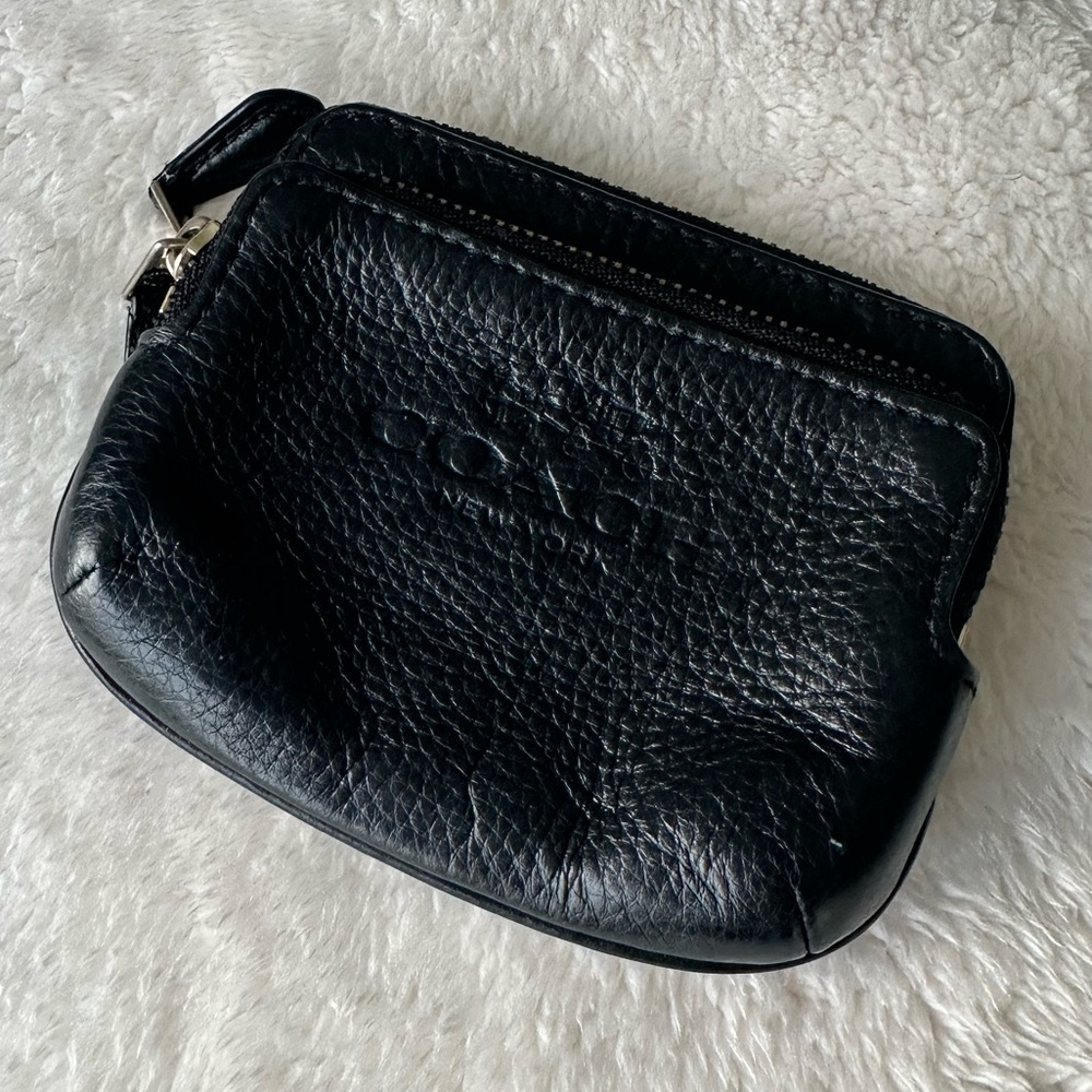 Coach Mini Wallet Black Leather